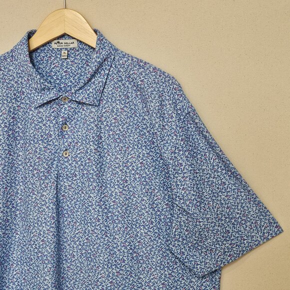 Peter Millar Summer Comfort Hummingbird Print Polo XL - Picture 1 of 6